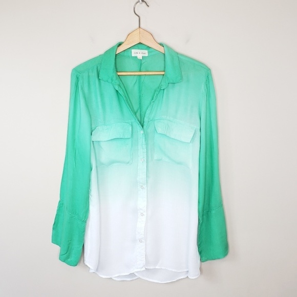 cloth & stone Tops - Cloth & Stone | Ombre Button Front Shirt